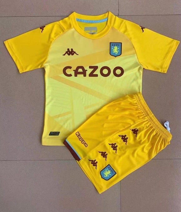 Kids-Aston Villa 21/22 GK Yellow Soccer Jersey